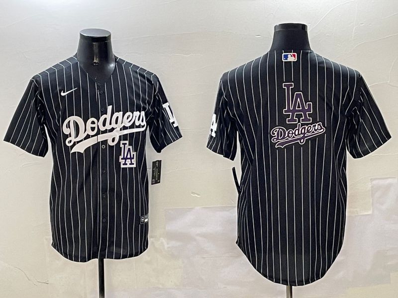 Men Los Angeles Dodgers Blank Black Stripe Jointly Name 2025 Nike MLB Jersey style 24->los angeles dodgers->MLB Jersey